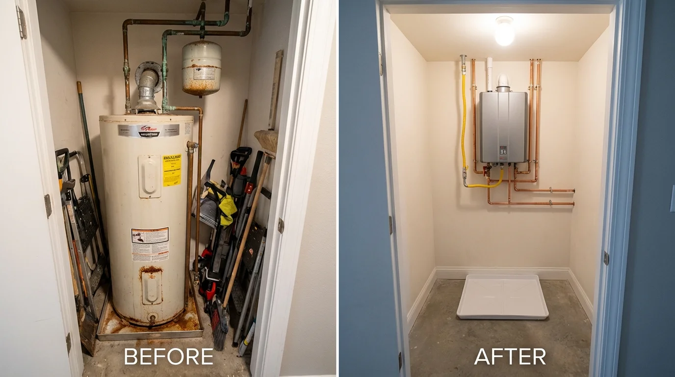 Tank water heater versus wall-mounted tankless unit comparison for Hartford, MI homeowners